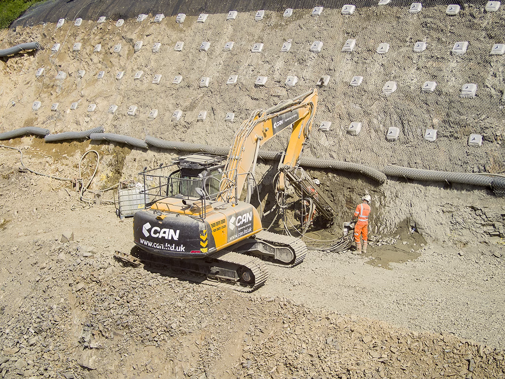 Heavy machinery working with anchors.