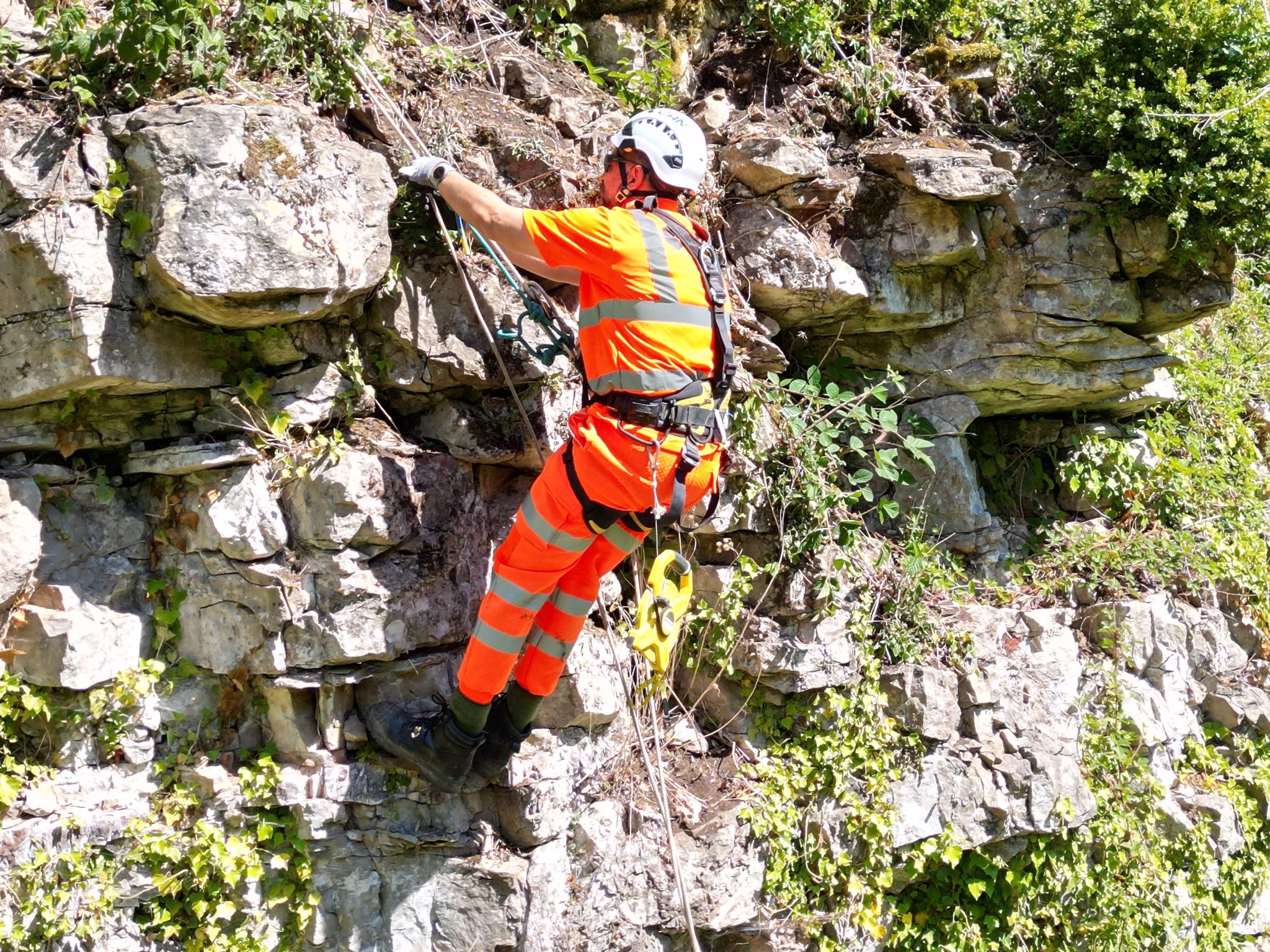 CAN team member working on devegetation